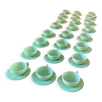 Set of opaline cups and saucers, arcopal 1950s