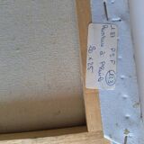 Antique painting signed "Percy" - House by the pond - oil on canvas