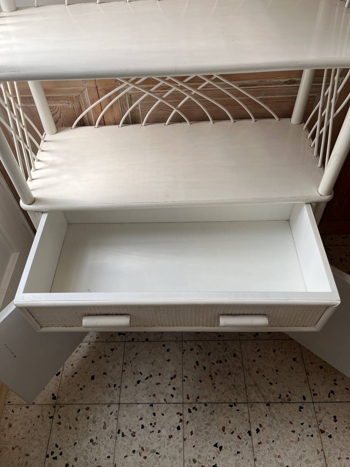 Rattan bookshelf shelf