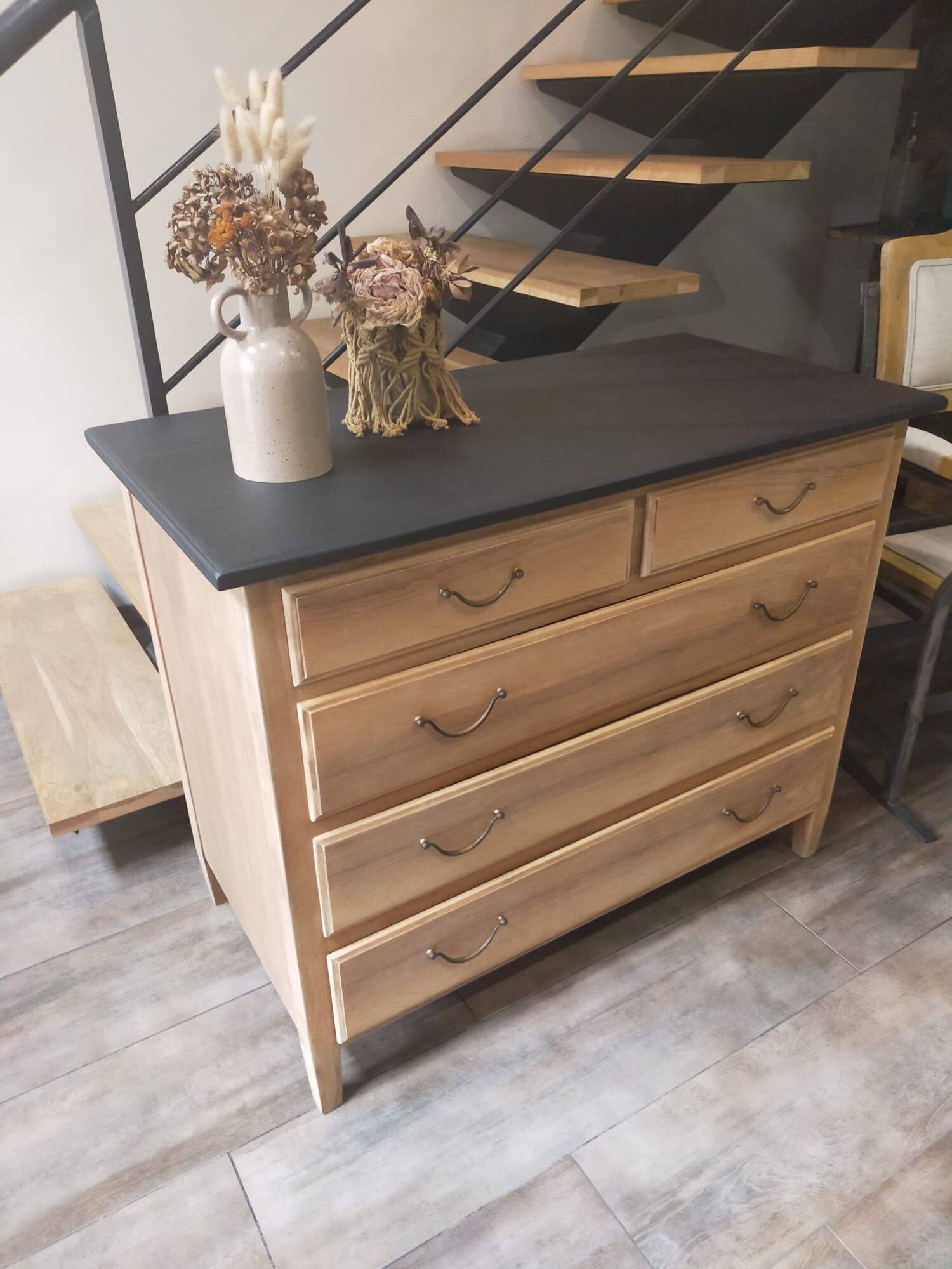 Renovated old wooden chest of drawers