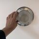 Vintage modernist wall lamp, chrome and sandblasted glass, France 1930