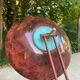 Vintage Italian floor lamp with burgundy marble effect and round dome