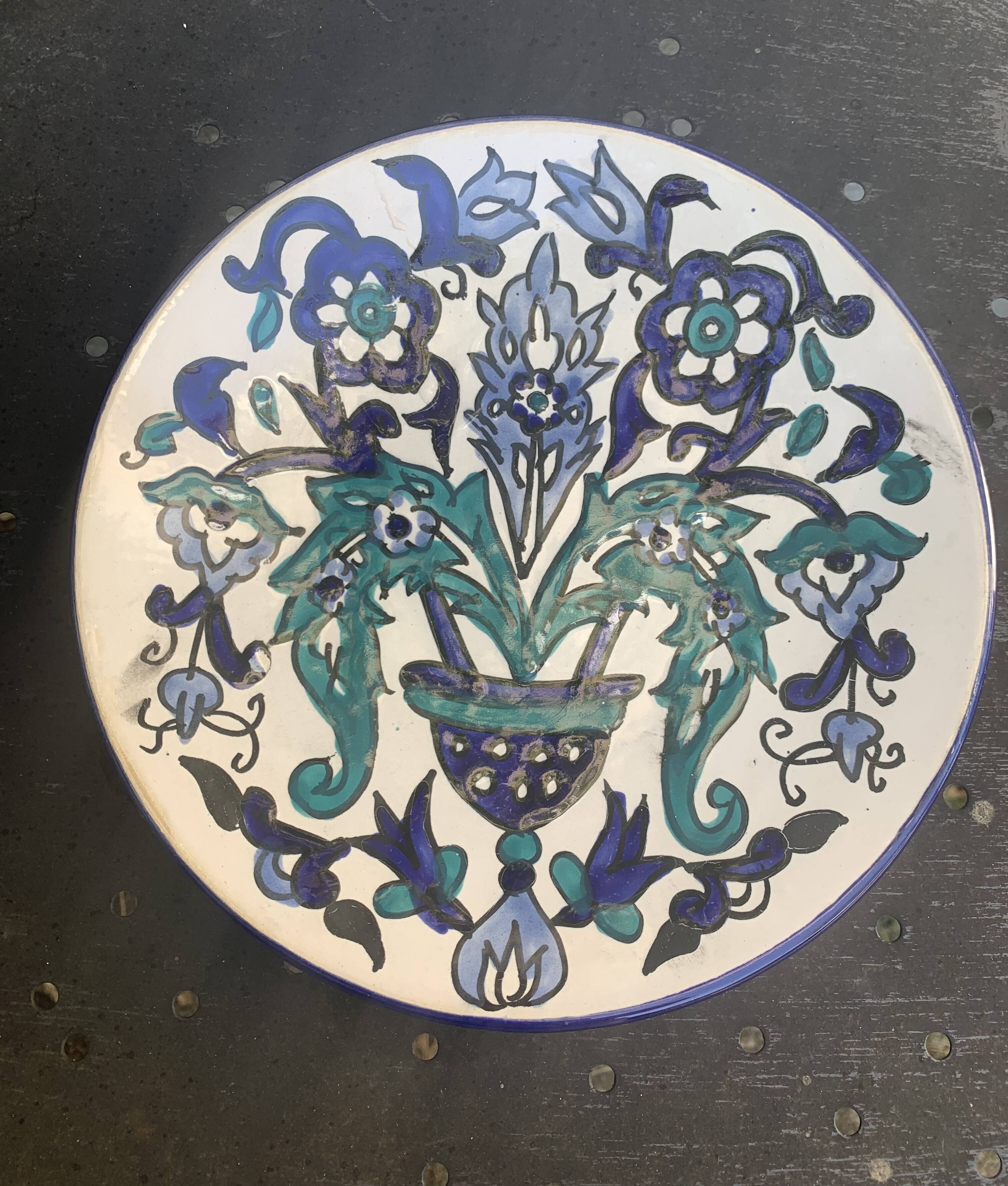 Small oriental plate, decorative, handmade, vintage and collector