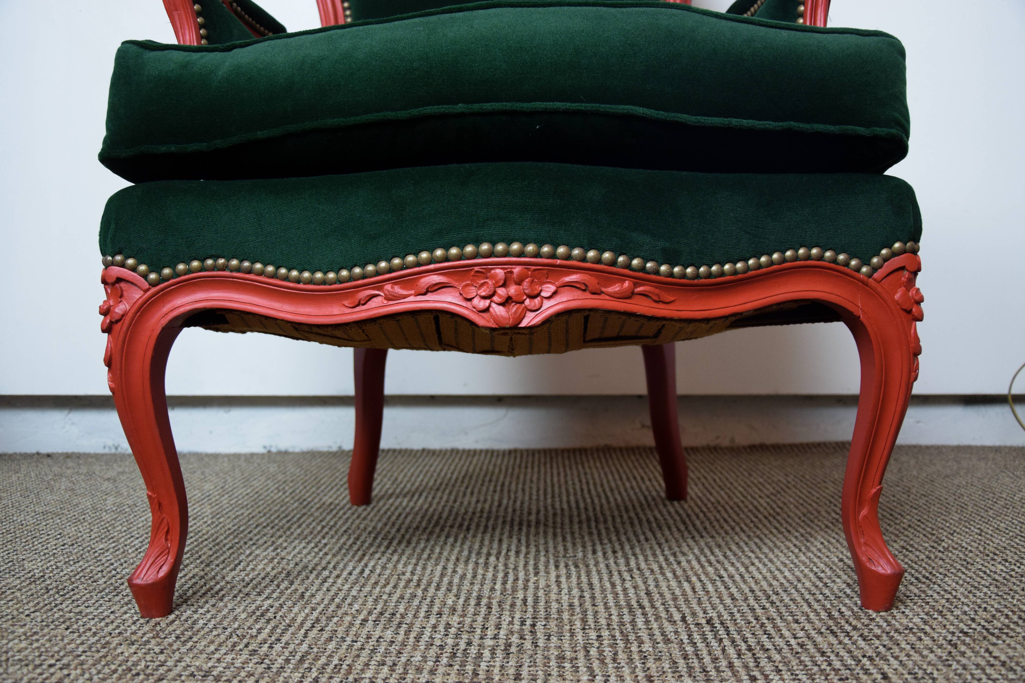 Pair of Louis XV style armchairs
