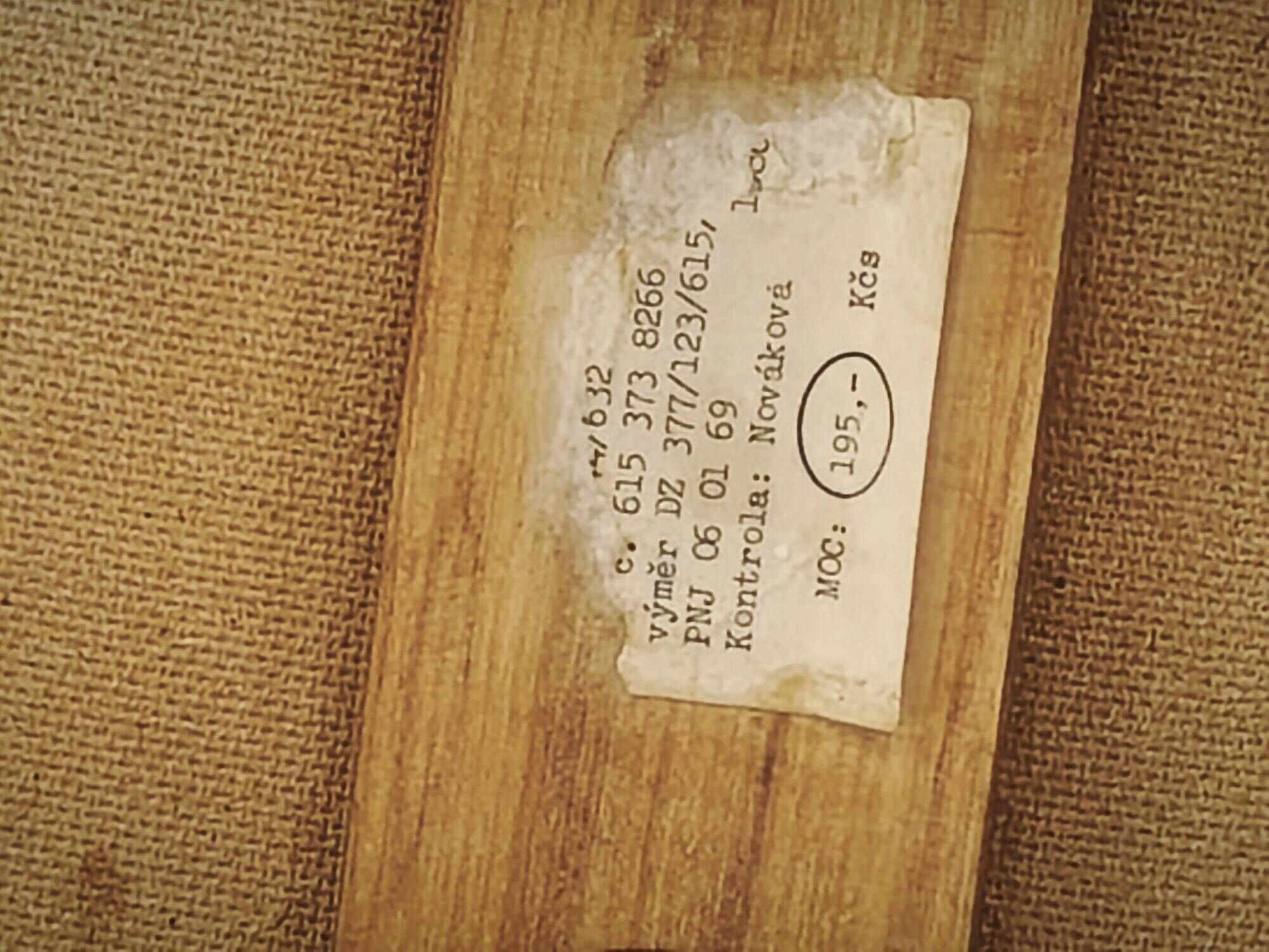 1960s Czech Mid-Century Modern Upholstered Stool with Beech Wood Legs