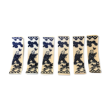 Set of 6 knife holders in asian porcelain