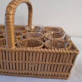 1930 wicker liqueur service basket