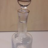 Portieux engraved glass liquor decanter with pretty cap