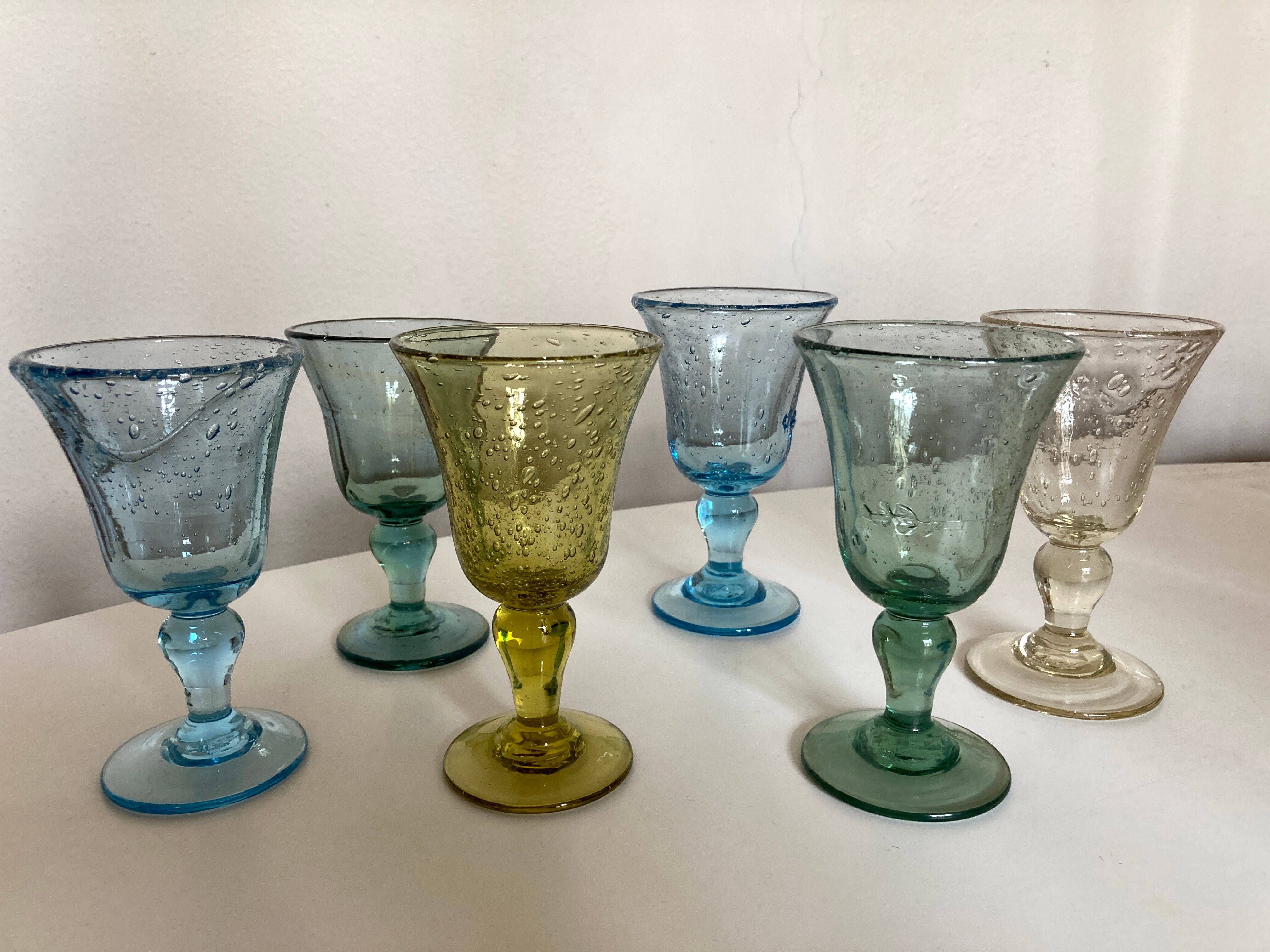 Set of 6 glasses Biot wine 1960