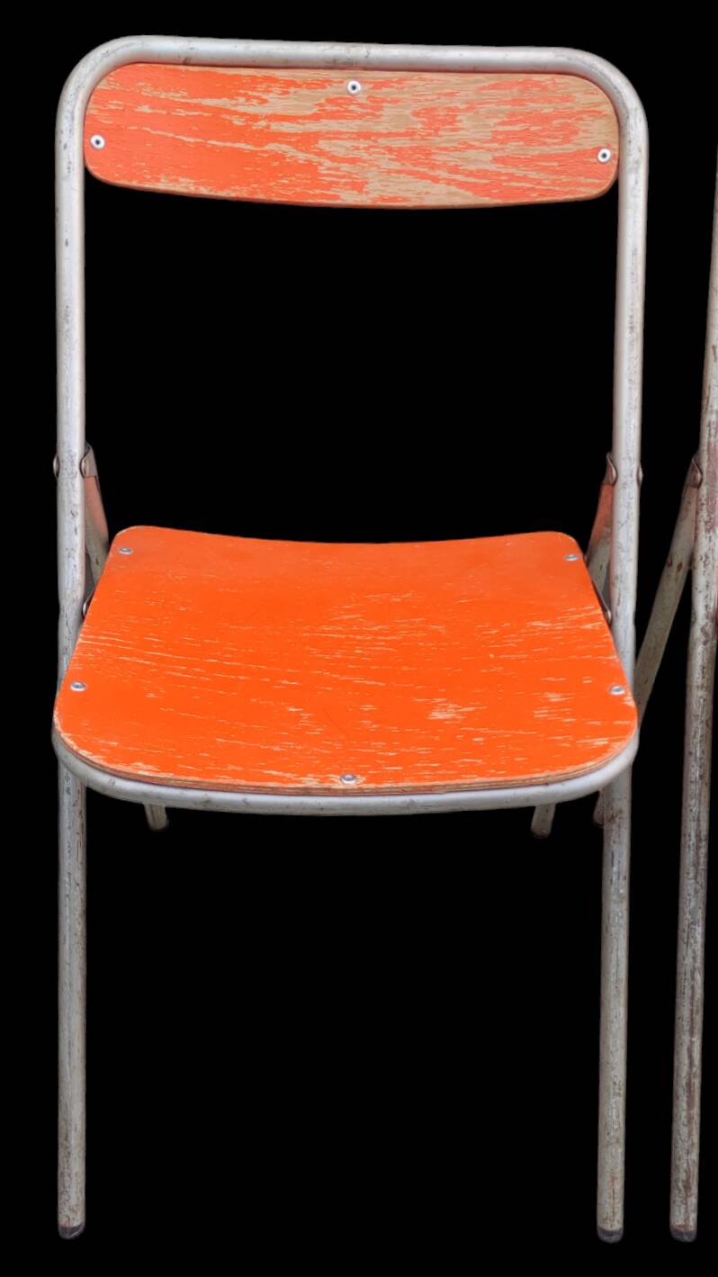 3 vintage folding chairs 1960s Souvignet