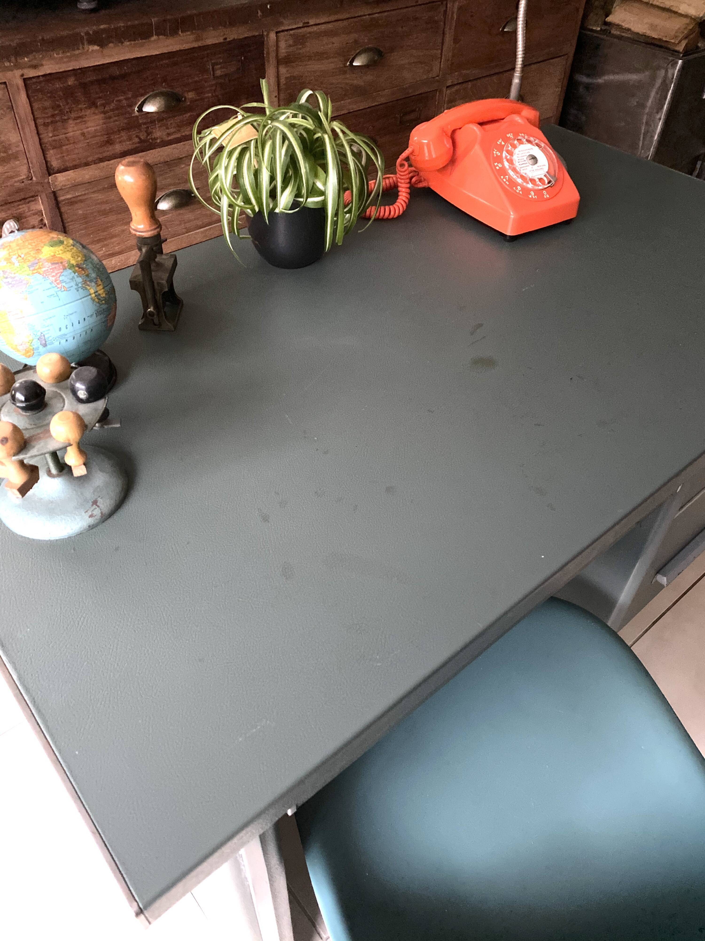 Vintage green metal industrial office