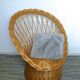 Armchair woven rattan basket, 60-70 years