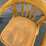American office style armchair Viennese curved wood FISCHEL THONET 1950