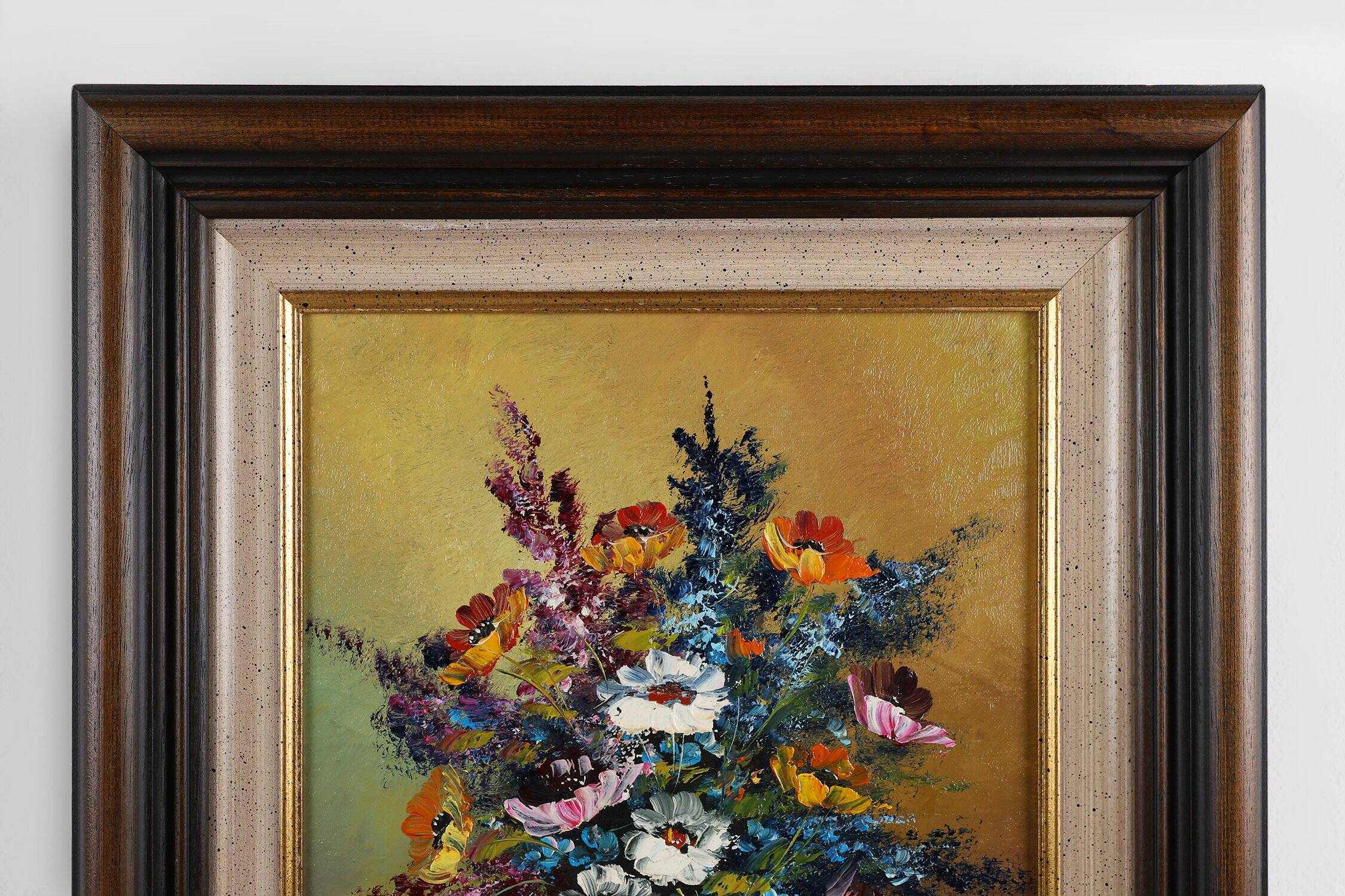 Belgian Artist, Still Life with a Bouquet of Flowers, 1950s, Oil on Canvas,
