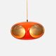 Massive Belgium Space Age UFO Lamp, Orange Mid-Century Modern Lighting