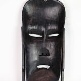 African Mask Hand Craved In Dark Wood From West Africa