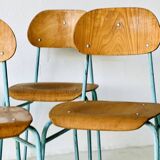 Chaises d'école industrielle, lot de 4