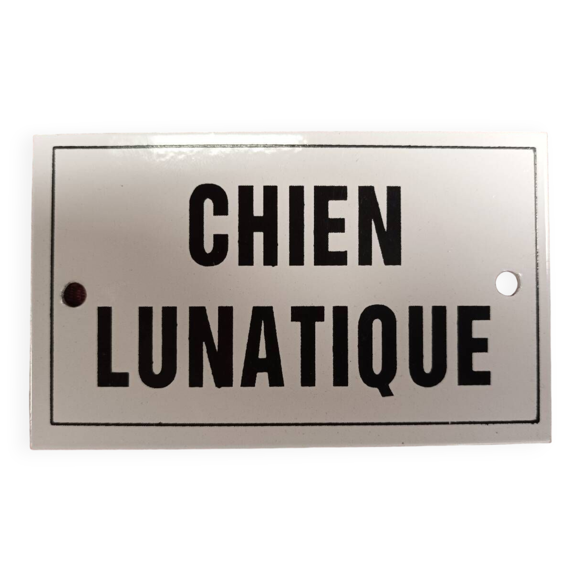 Enameled plaque “whimsical dog”