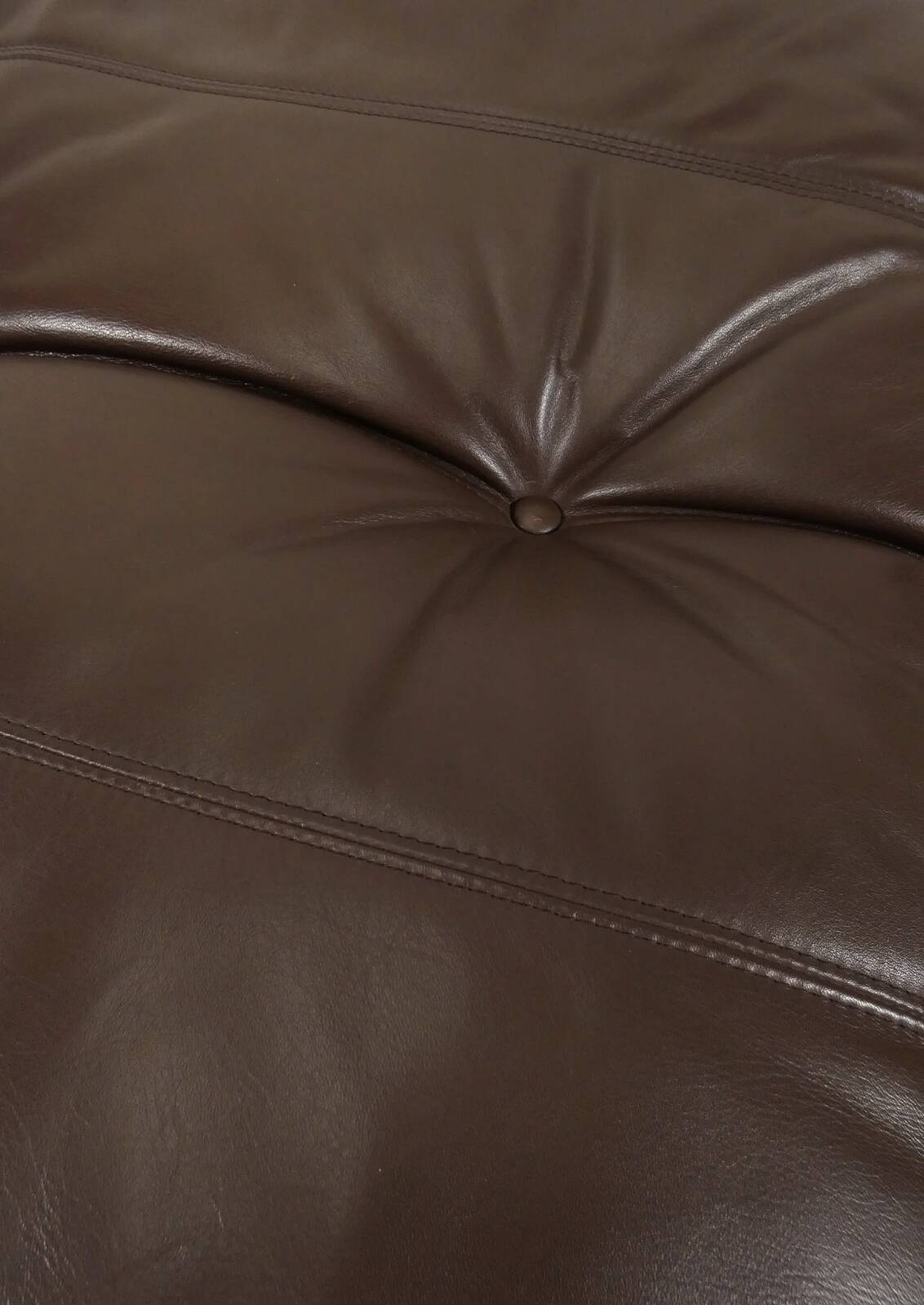 Ligne Roset Marsala - fauteuil and ottman - brown leather
