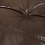 Fauteuil et ottoman Marsala en cuir marron par Michel Ducaroy pour  Ligne Roset