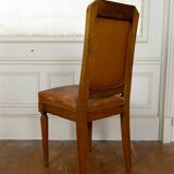 Set of 6 Art Deco carved walnut chairs, Circa 1920