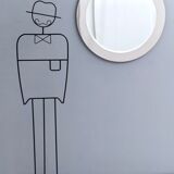 Postmodern round wall mirror with mirrored steel frame, italy