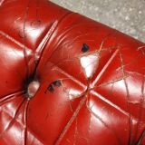 Canapé Chesterfield 3 places cuir rouge