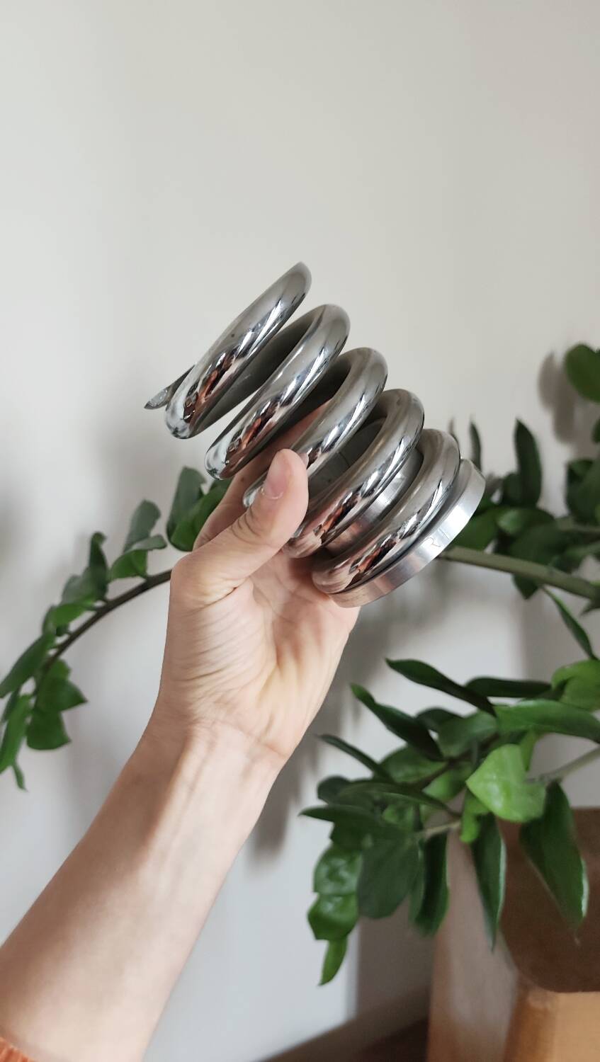 Steel "spring" pen holder pot – 1970s design