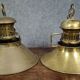 Pair of antique marine suspensions in gilded brass.