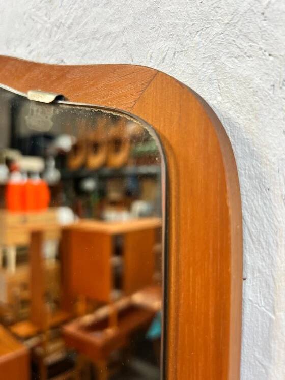 Vintage Rectangular Mirror, Teak, Sweden 1960's