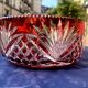 Fruit bowl or centrepiece in ruby red st. louis crystal décor.