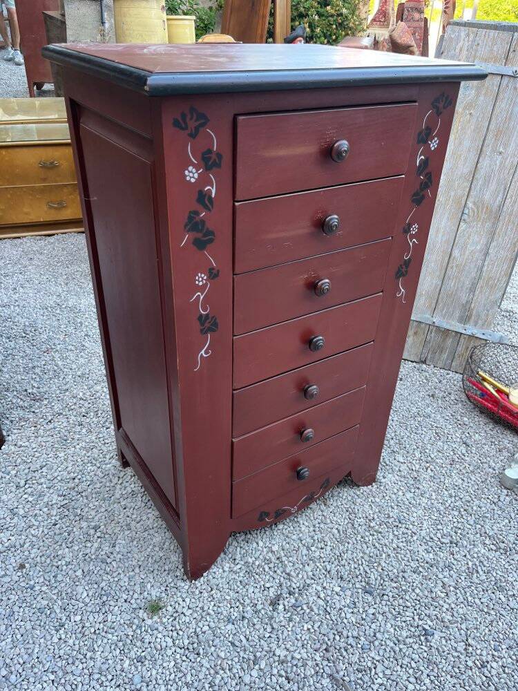 High chest of drawers chalet style