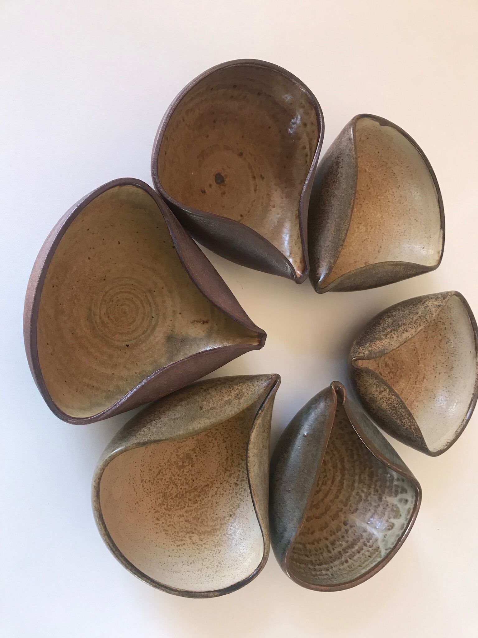 Lot of 6 cups ceramic sandstone by Jacques Lacheny