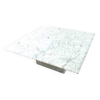 Table basse vintage en marbre blanc, 1970