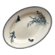 Oval ironstone dish flowers birds "Malaga" Petrus Regout