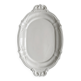 Large antique oval tray, white porcelain with baroque patterns