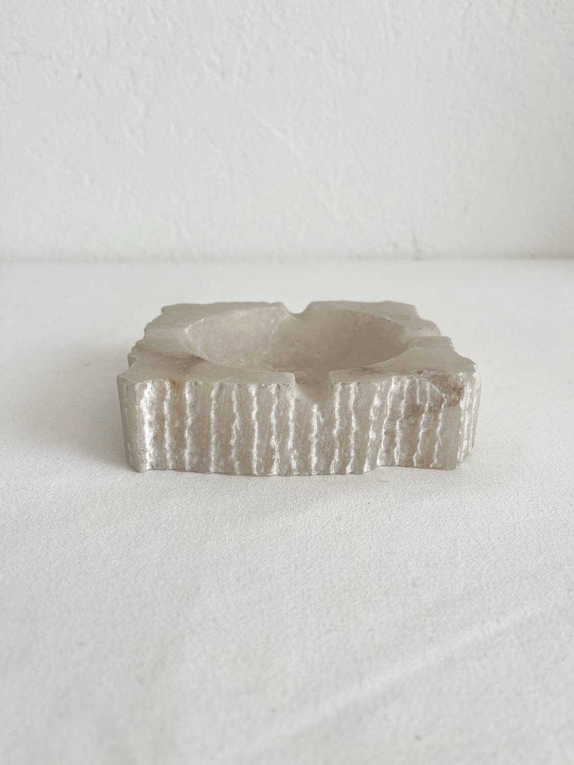 Vintage alabaster square ashtray