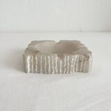 Vintage alabaster square ashtray