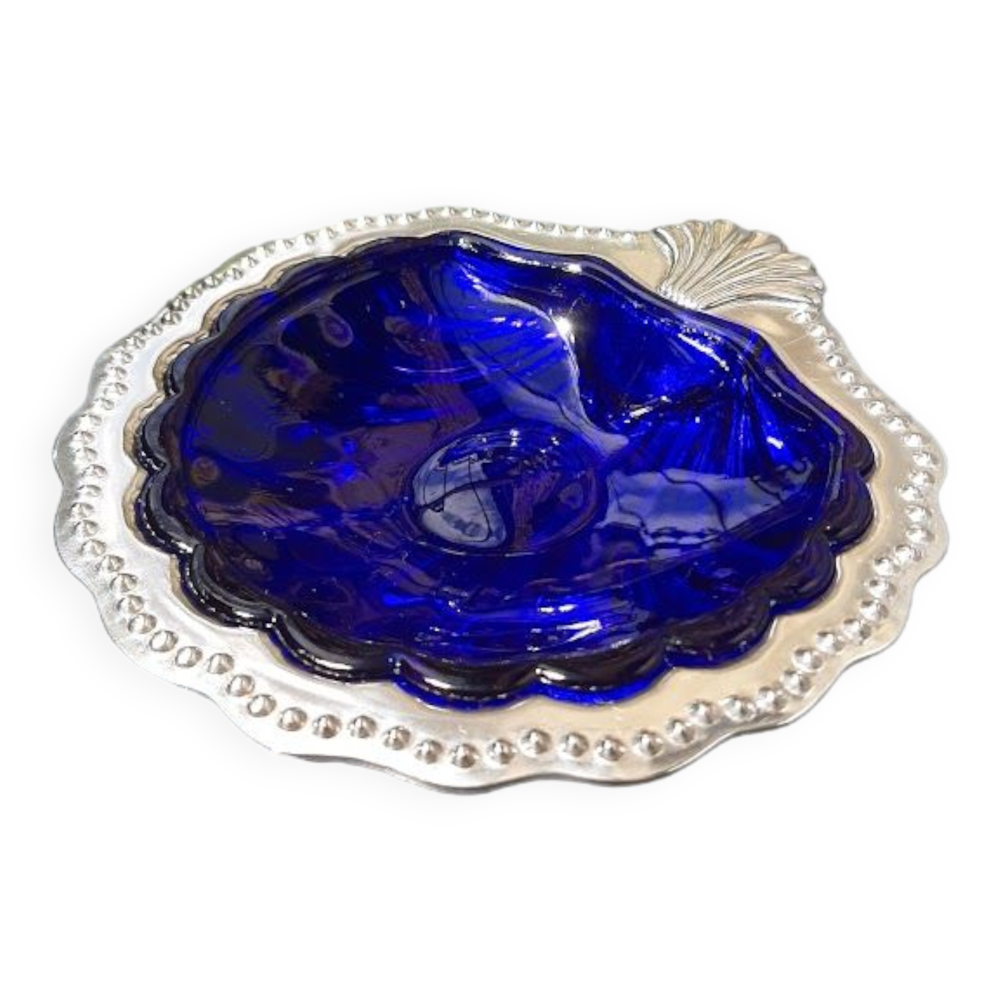 Blue cobalt butter dish