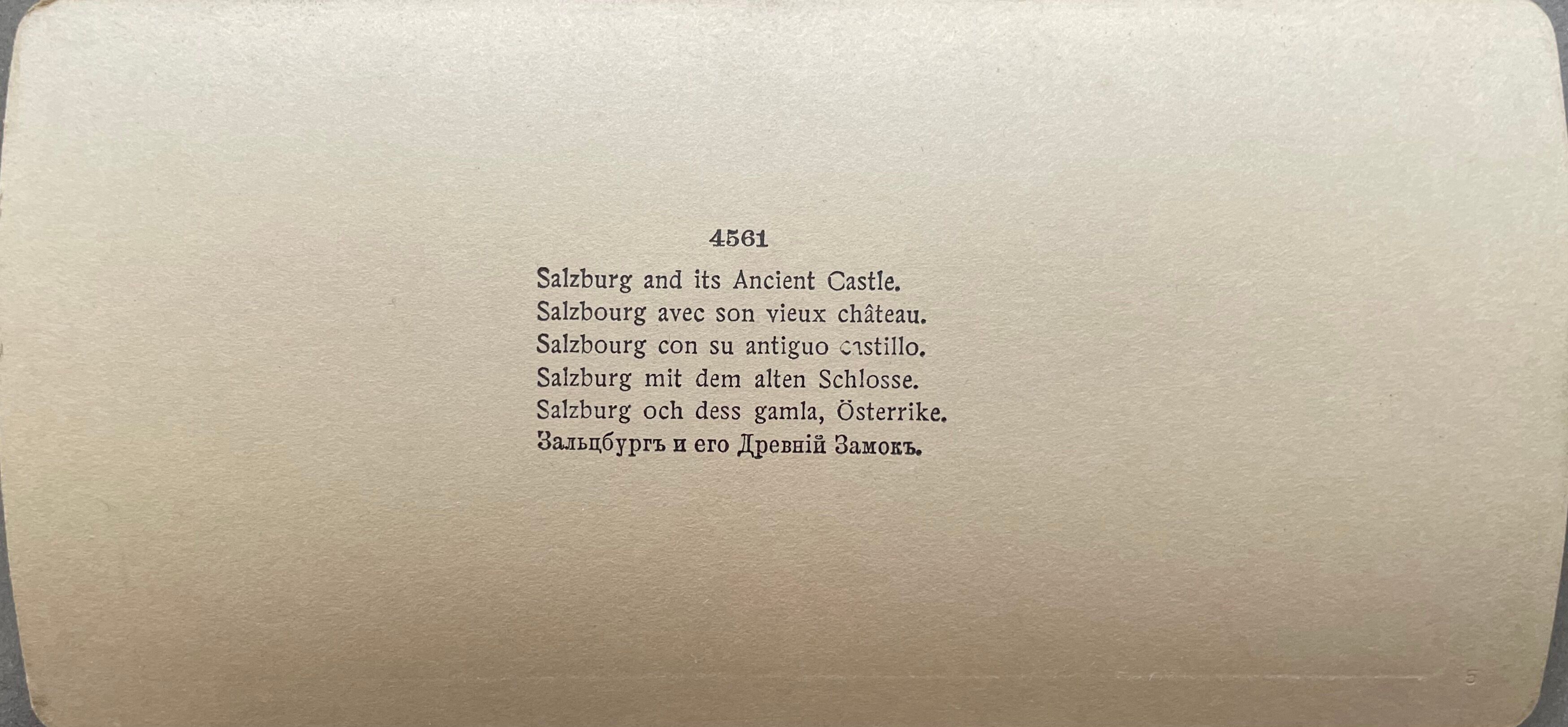 Old photography stereo, stereograph, luxury albumine 1903 Salzburg