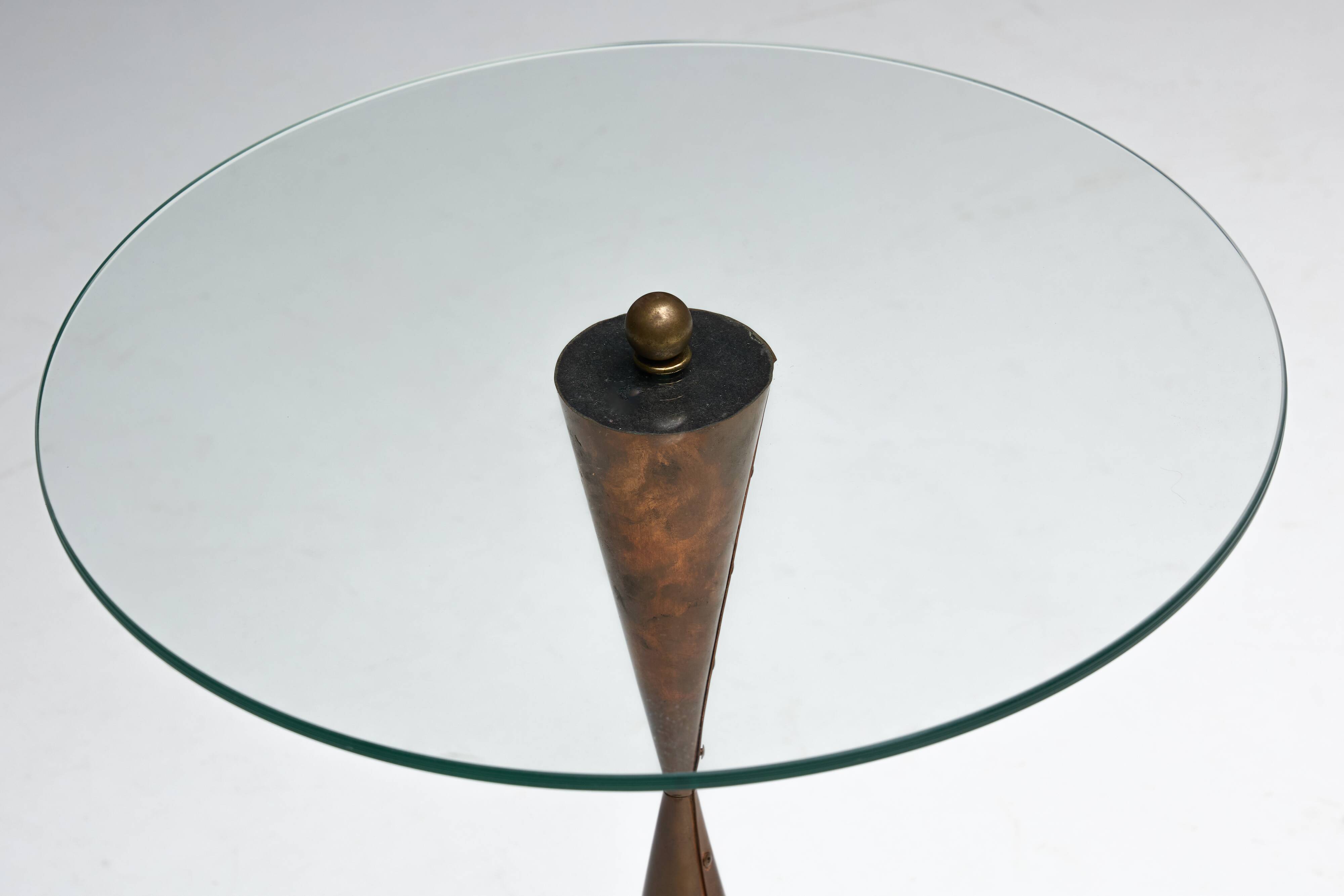 Conical Copper Side Table, France, 1970s