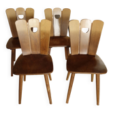 Scandinavian midcentury wooden chairs.