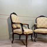 Pair Of Regency Style Flat Back Armchairs 19th Century