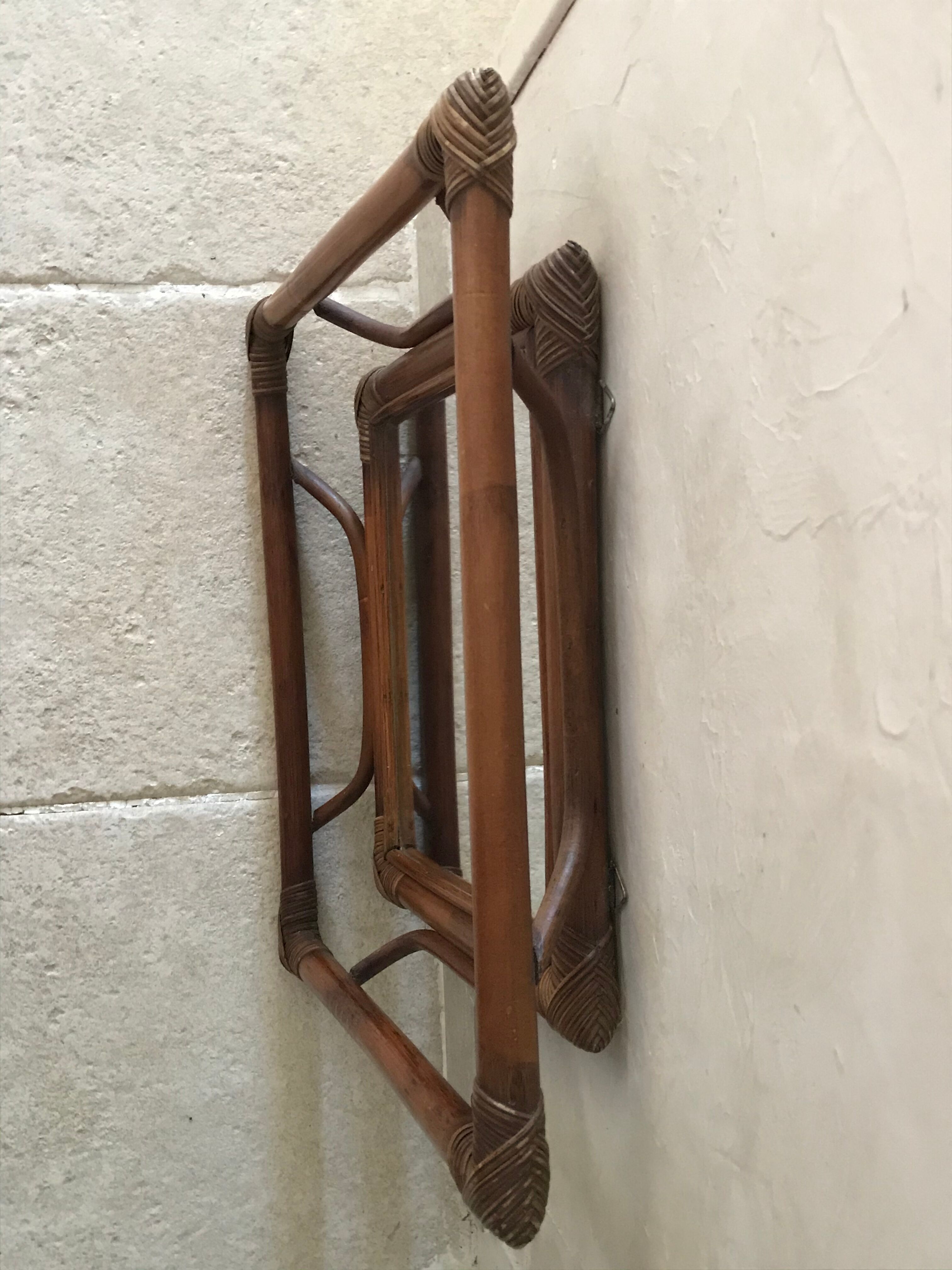 Vintage rattan mirror  41x41cm