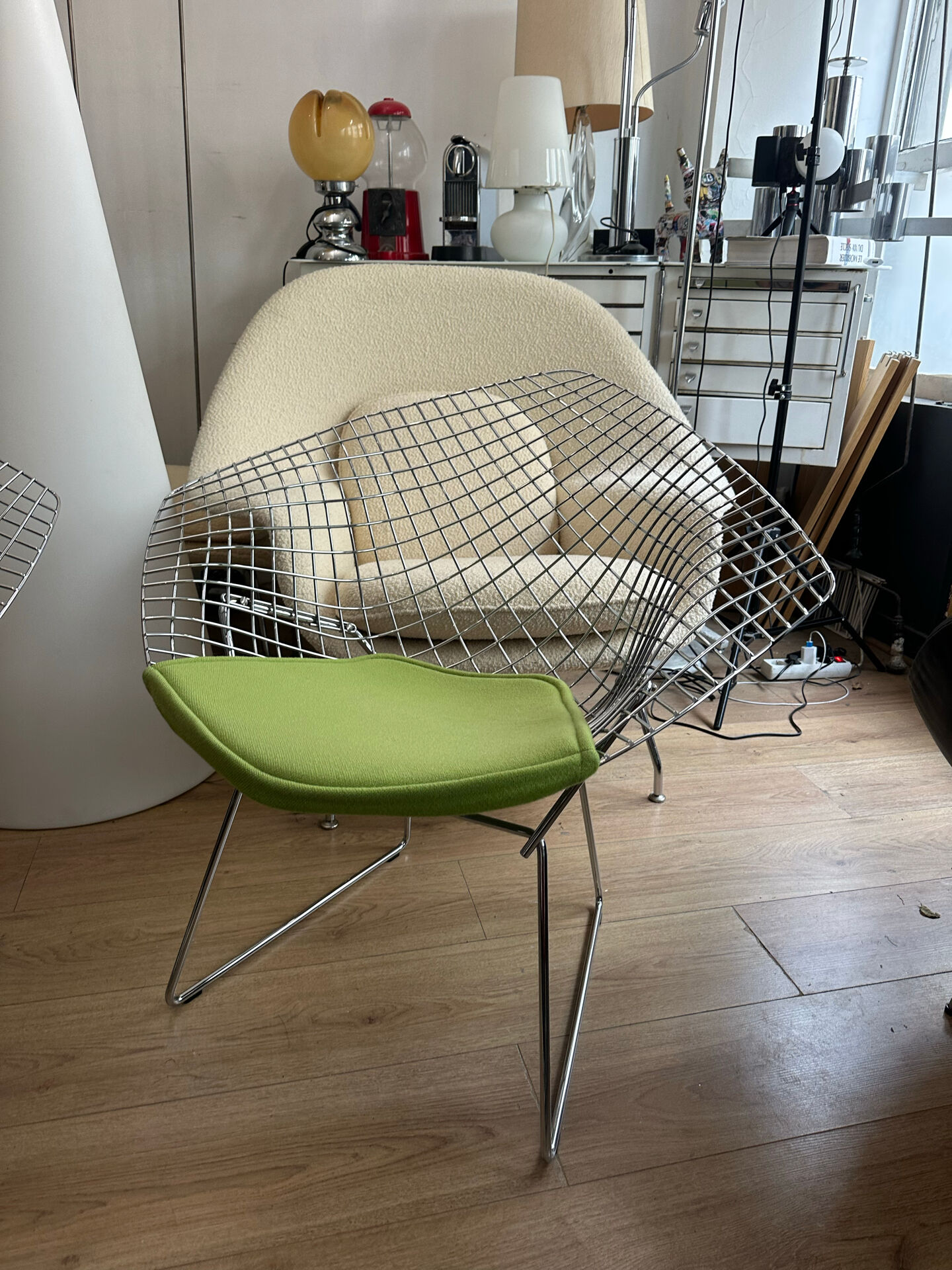 Fauteuil Diamond Harry Bertoïa édition Knoll contemporaine
