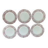 Set of 6 flat plates in Mason ironstone.