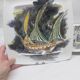 Lot 2 plates guy trevoux sailboat ship war ship