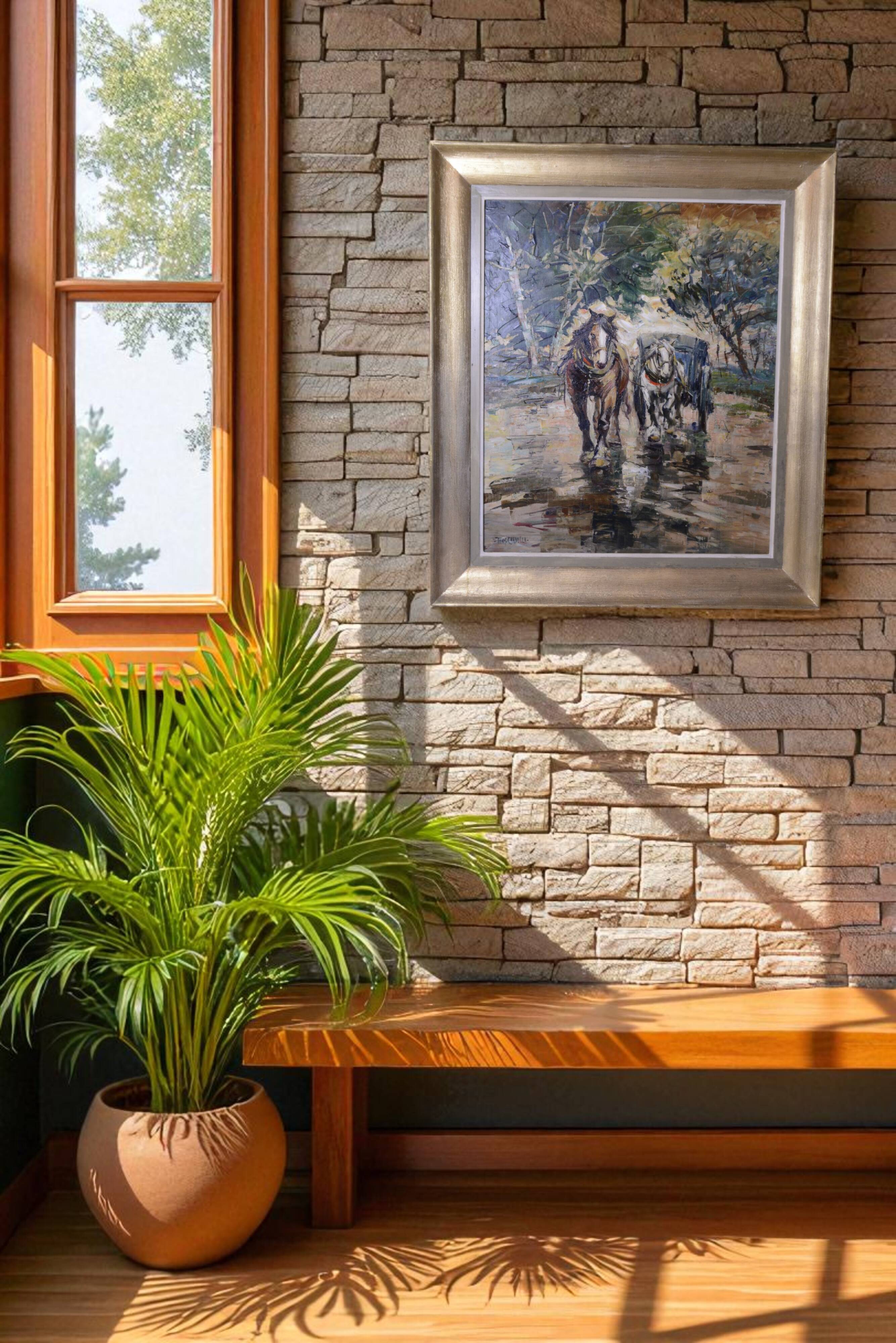 Corsican horses - Oil on canvas - Tony Cardella (1898 - 1976).