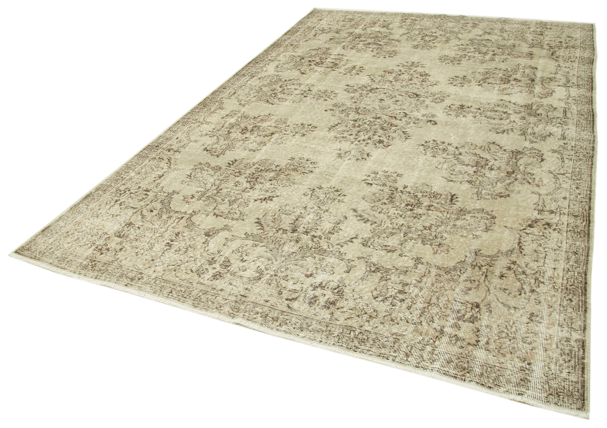 Hand-knotted unique turkish beige rug 208 cm x 310 cm