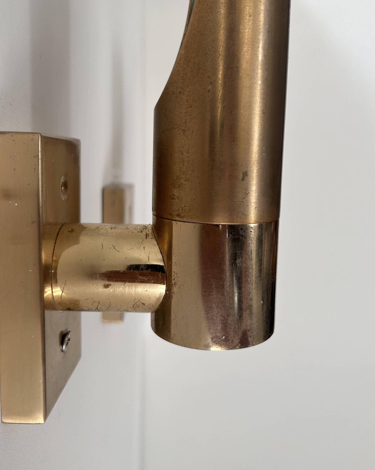 Pair of vintage adjustable wall lights, brass, France 1960